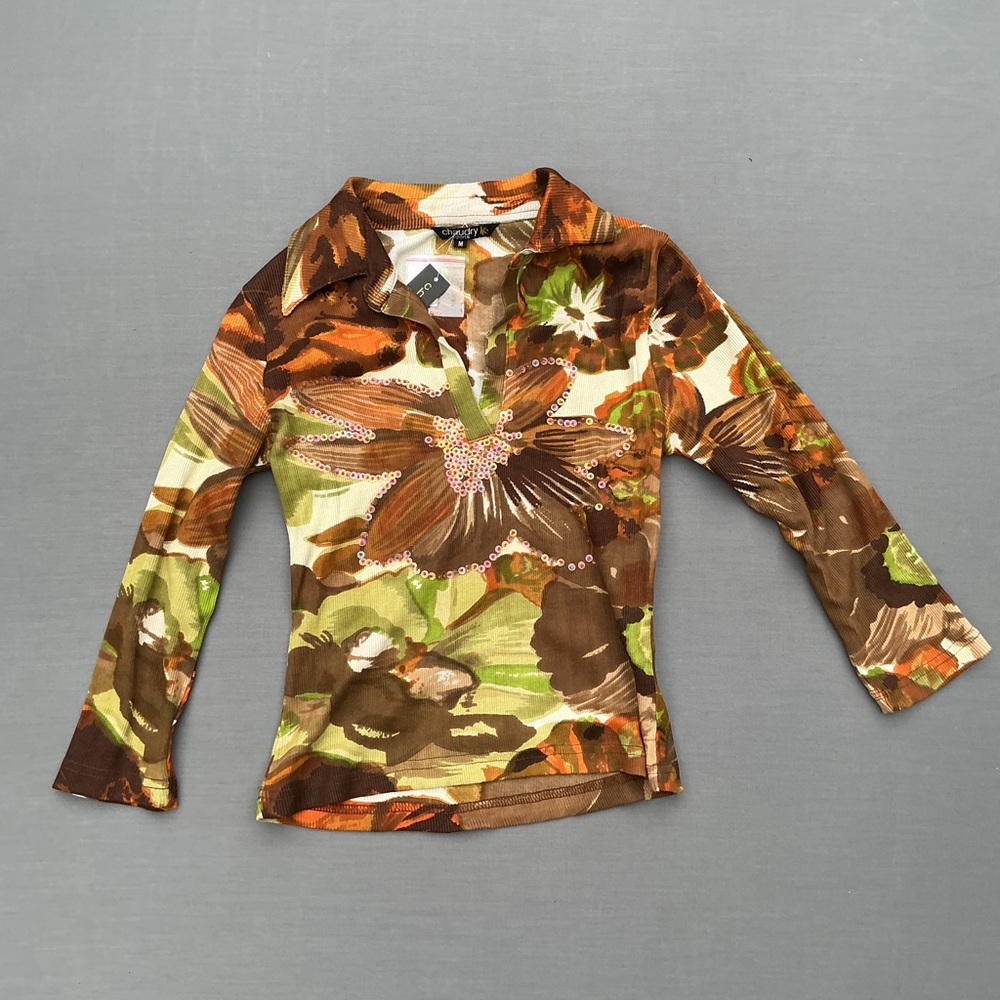 Vintage long sleeve sequin top